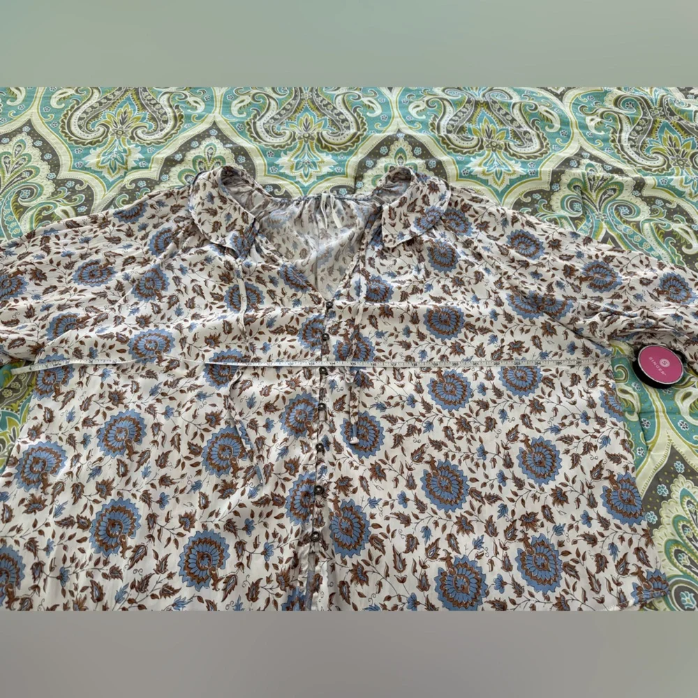 Anthropologie Button-Front Peasant Blouse - Picture 6 of 12